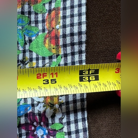 Giorgio Fiorlini Girls Black & White Checker Floral Design Summer Dress SZ 13/14 - Picture 11 of 12